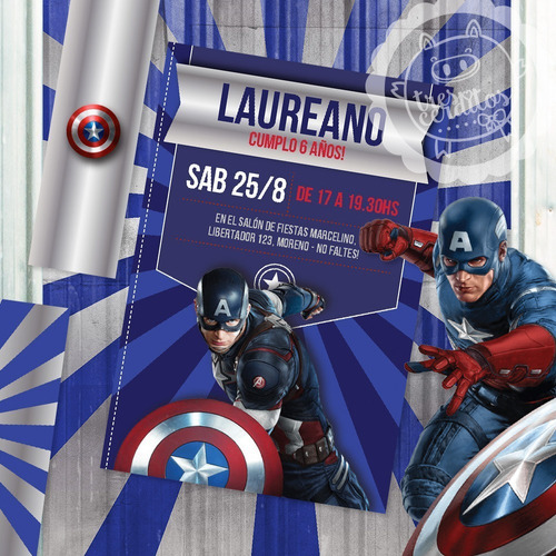 Kit Imprimible Capitan America Avengers Candy Bar Deco !