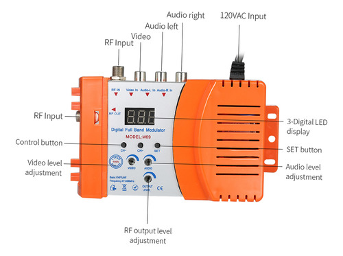 Modulador De Señal Compacto Rf Audio Video Tv Amplificador A