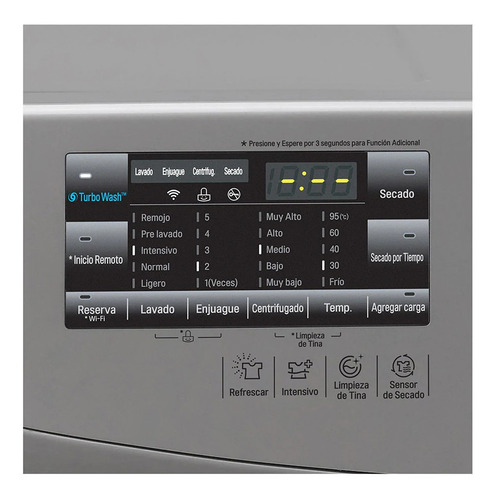Imagen 7 de 7 de Lavasecarropas automático LG WD15EGS6 inverter stone silver 15kg 220 V - 240 V