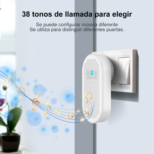 Timbre Inalámbrico Impermeable D11, 1 Transmisor, 3 Receptor