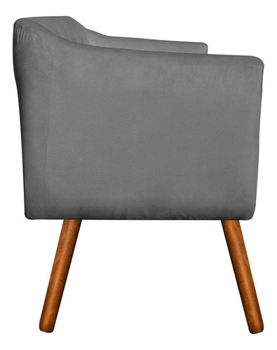 Poltrona Namoradeira Julia 2 Lugares Suede Grafite Strass