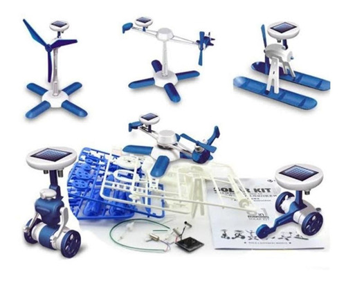 Kit Montagem Robo Solar 6x1 Iniciante Educacional Robótica