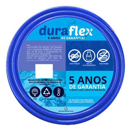 Mangueira De Quintal Duraflex Azul Reforçada 20 Metros