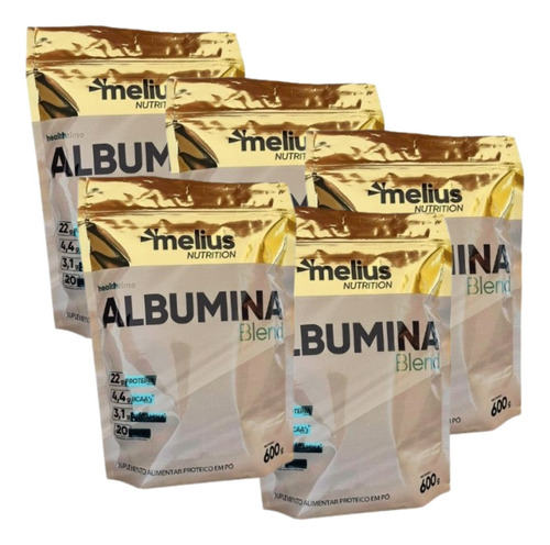 Kit Albumina Blend Healthtime 3kg (5 Refis De 600g)