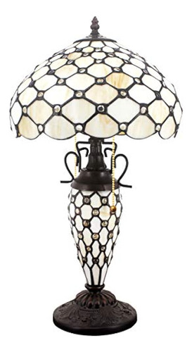 Lámpara De Mesa Rústica Estilo Tiffany Con Base De Luz Noctu
