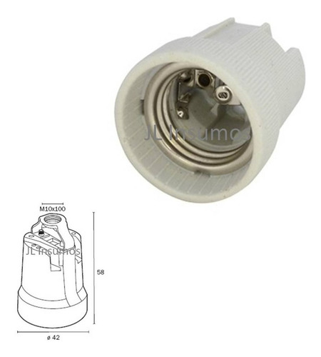 Imagen 3 de 3 de Pack 100 Portalampara De Ceramica E27 Normalizo
