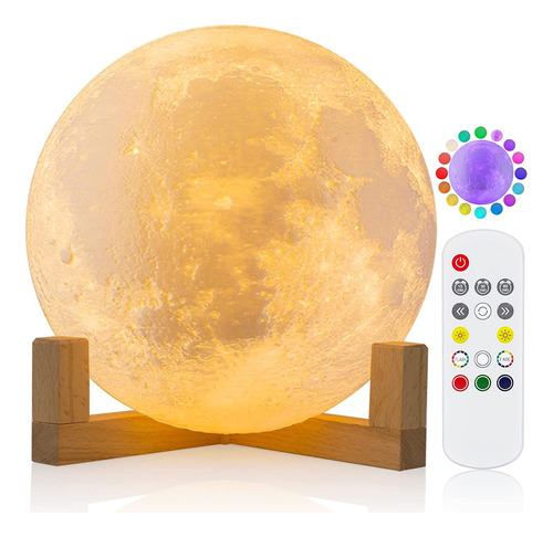 Lámpara De Luna 3d Luz De Noche Para Niños Lámpara D...