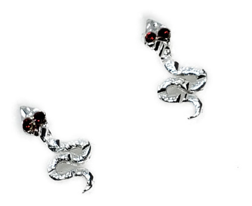 Aretes De Serpiente Zirconias De Plata 925 +estuche T14