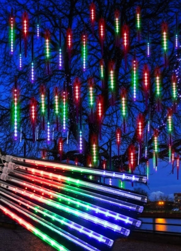 Luces Meteoro Navidad 50cm 8 Tubos Multicolores