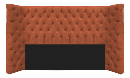 Kit Cabeceira E Calçadeira Baú Queen Everest P02 160cm Suede Cor Terracota