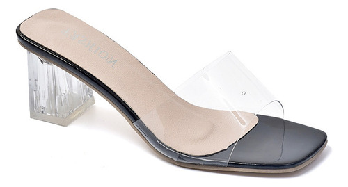 Zapato De Tacón Miveni De Cristal Transparente Para Mujer