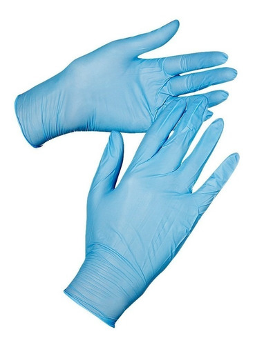 Luvas descartáveis Bompack Procedimento cor azul tamanho  G de nitrilo em kit de 20 x 100 unidades 