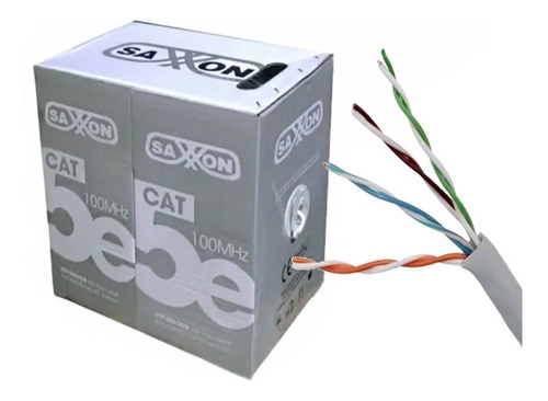 Bobina 305m Cable Utp Cca Cat5e Gris Interior Saxxon