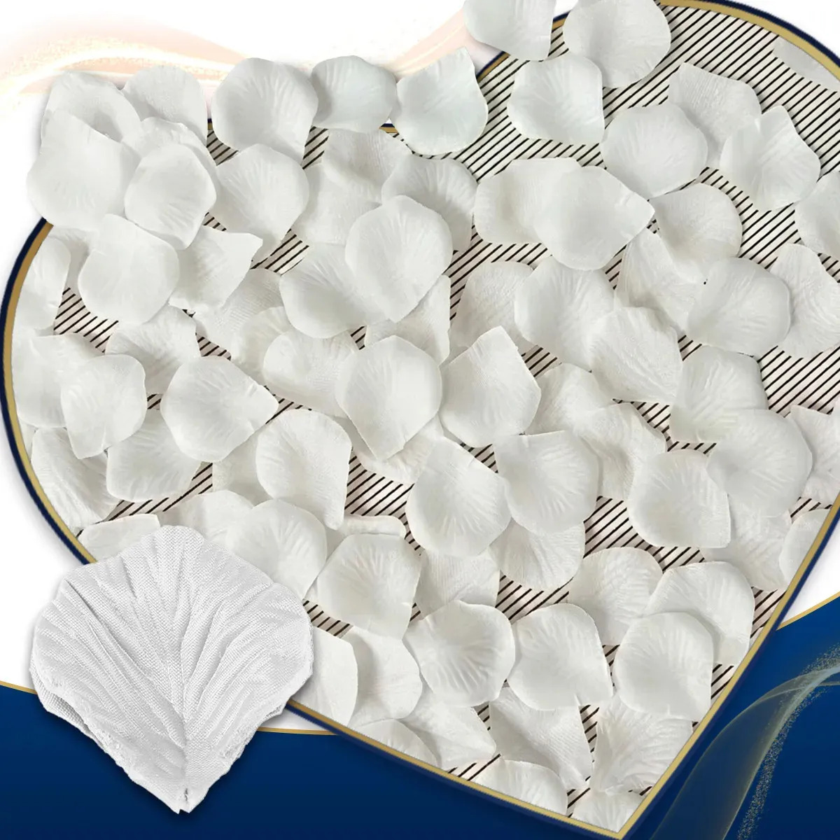 1000 Pétalas de Rosa Artificiais Decoração Casamento Sintético Branco