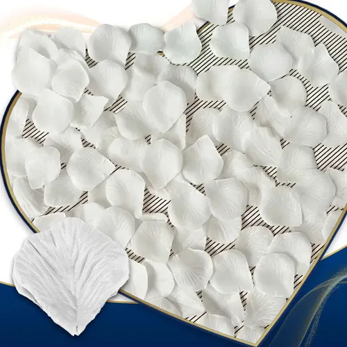 1000 Pétalas de Rosa Artificiais Decoração Casamento Sintético Branco imagem principal