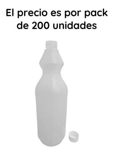 Imagen 7 de 10 de Envases M3 Lavandina 1 Litro Natural Virgen X 200 Un
