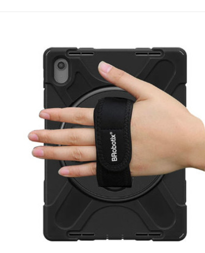 Funda De Uso Rudo Con Correa Y Giro 360° Para Lenovo K11 Negro