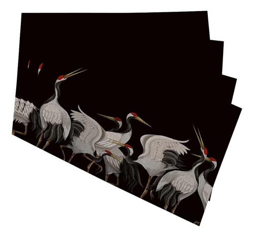 Yibeas White Cranes Manteles Individuales Para La Mesa De Co