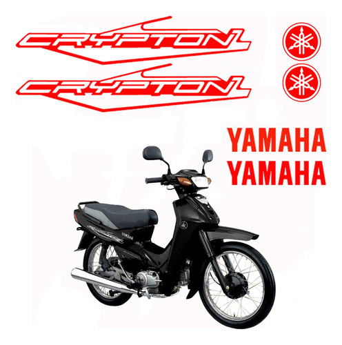 Kit Calcos Stickers Vinilo Para Yamaha Crypton / New Crypton Rojo