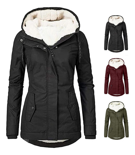Chaqueta De Invierno Cálida Para Mujer Con Forro Grueso