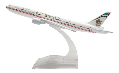 Avião Comercial Airbus / Boeing - Miniatura De Metal - 15cm Cor Etihad Airways - Boeing 777