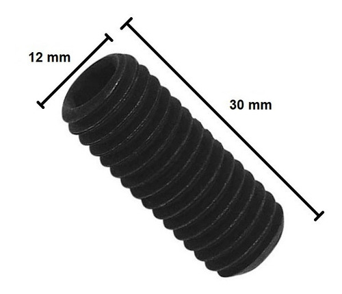 Parafuso Allen Sem Cabeça M 12 X 30 - 20 Unidades