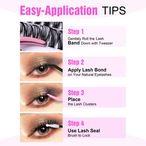 Extensiones De Pestañas Kit Pawotence Lash Clusters 280 Piez