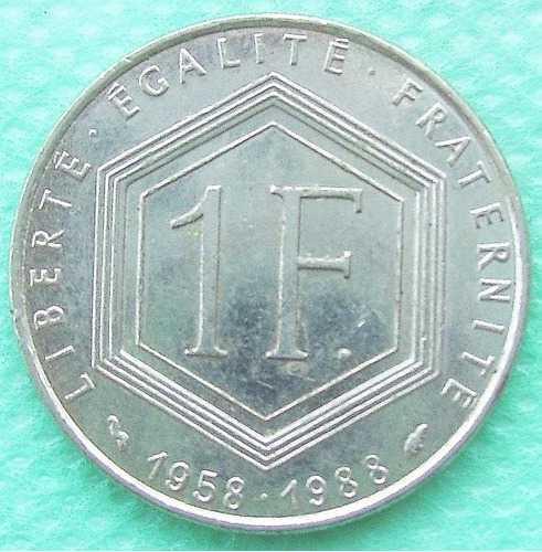 Moneda  Francia Homenaje General Degaulle 1 Franco 1988