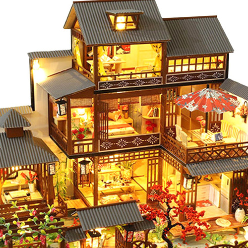 Q Kits De Casa De Muñecas De Madera Creativa A Escala 1:24,