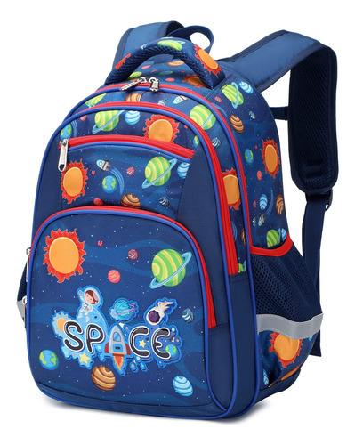 Mochila Escolar Grande Con Multiples Bolsillos Diseno Space