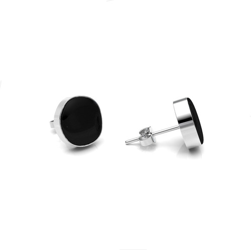 Imagen 2 de 10 de Arete Broquel Cuadrito Resina Y Plata .925 Agálea Joyería