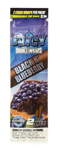 Imagen 1 de 4 de Papel Para Armar Blun Juicy Double Wraps Black N Blueberry