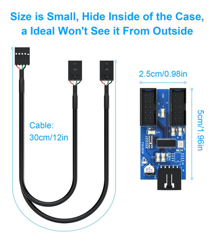 Opluz Cabezal Usb Macho De 9 Pines De 1 A 4 Hembras, Diviso.