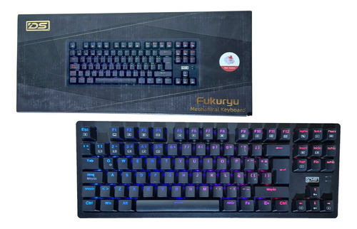 Teclado Mecánico Rgb Ds Gaming Fukuryu Usb Switch Red Pc Color Del Teclado Negro Idioma Español Latinoamérica