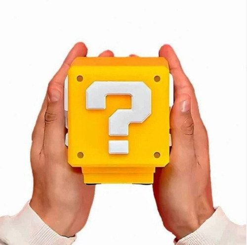 Lampara Mario Bross Cubo Amarillo Con Luz Y Sonido