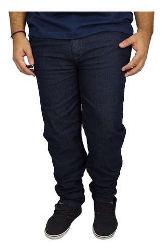 Calça Plus Size Masculina Jeans Dark Com Lycra