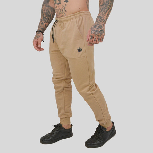 Calça Moletom Masculina Jogger Swag Estampado Coroa