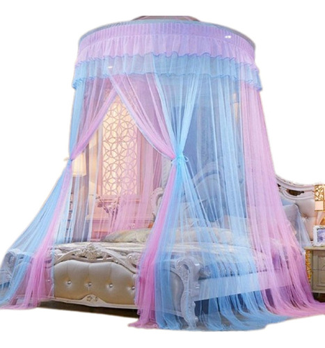 Mosquitera Con Dosel Para Cama Princess Dome, Rosa Y Azul Ak