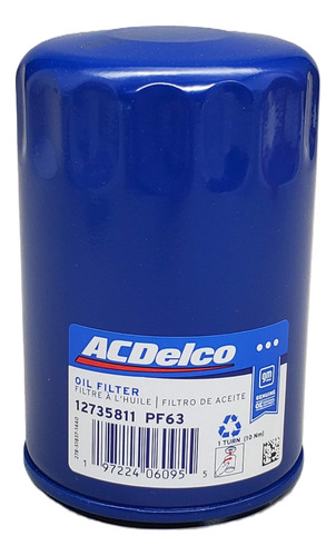 Filtro Aceite Sellado Cadillac Ats 2016-2019 3.6l Ac Delco