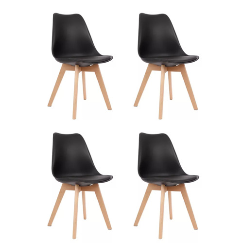 Sillas Tulip Eames Con Almohadon Blanco Set X4 Gardenlife Cantidad de sillas por set 4 Color de la estructura de la silla Negro