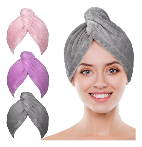 Toalla De Microfibra Para El Cabello Popchose Paquete De 3 U