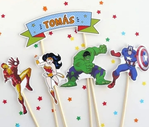 Toppers Cake Adorno Para Torta Superhéroes Avengers