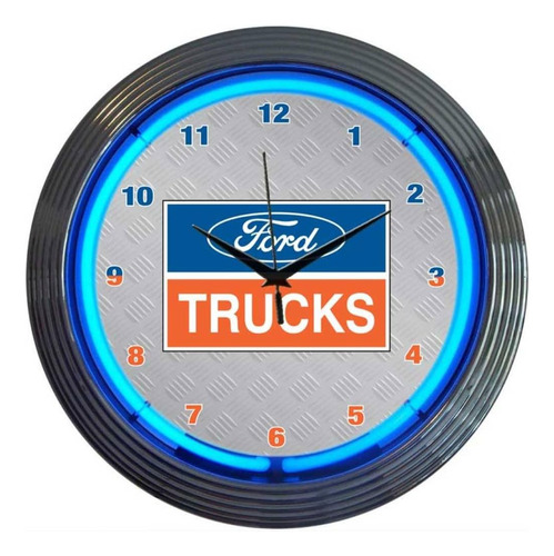 Ford Pared Camiones Neon Reloj 15 Pulgadas