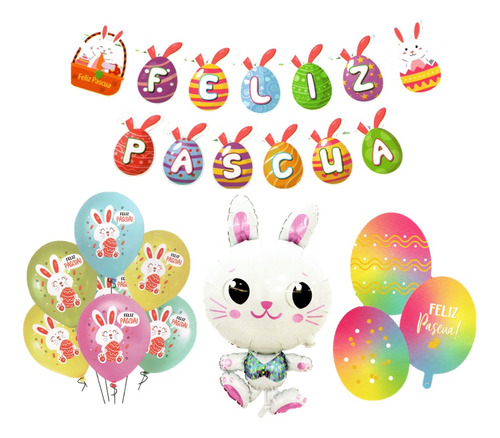 Pack Decoración Globos Conejo - Conejo Pascua - Globifiesta