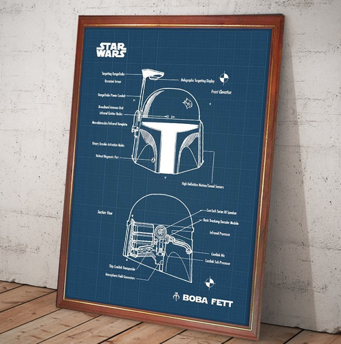 Star Wars  La Guerra De Las Galaxias Poster Casco Boba Fett