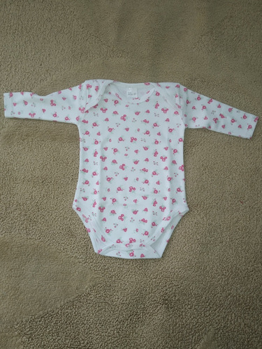 Body Bebe De Entre 6 Y 9 M. Estampado Rosas. Con Broches