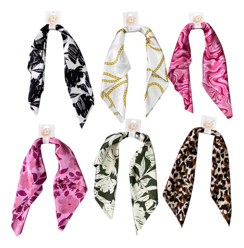 Mascada Con Estampado Color Satinado Mujer Para Cabeza Med Rosa Oscuro Rayas Mediana