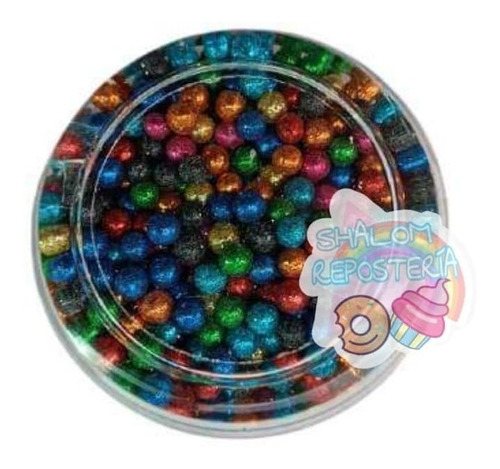 *estuche 35 Grs Perla Diamantada Comestible Colores Carnaval