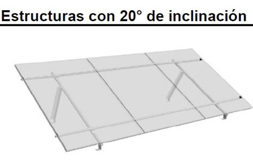 Estructura Para Panel Solar 4 Módulos De 60celdas 20° 1 Fila