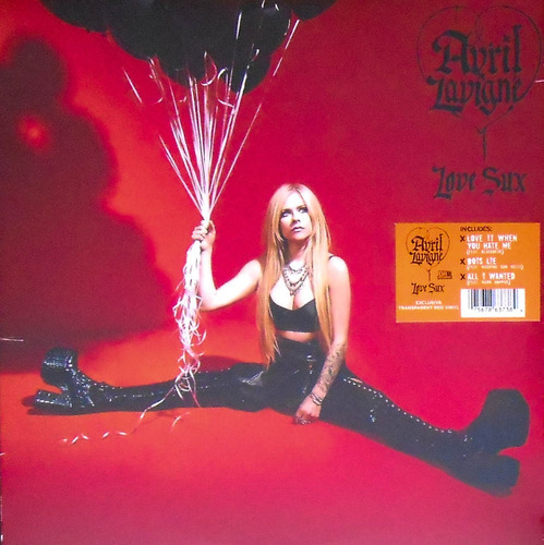 Vinilo Lp Avril Lavigne Love Sux 2022, color rojo transparente